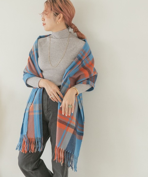 ITEMS URBANRESEARCH(アイテムズ アーバンリサーチ)の「チェックストール(ストール/ショール・レディース・グレー/パープル/ブルー・ONE)」の15枚目の写真