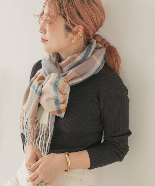 ITEMS URBANRESEARCH(アイテムズ アーバンリサーチ)の「チェックストール(ストール/ショール・レディース・グレー/パープル/ブルー・ONE)」の10枚目の写真