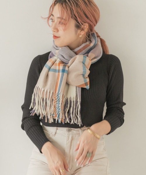 ITEMS URBANRESEARCH(アイテムズ アーバンリサーチ)の「チェックストール(ストール/ショール・レディース・グレー/パープル/ブルー・ONE)」の12枚目の写真