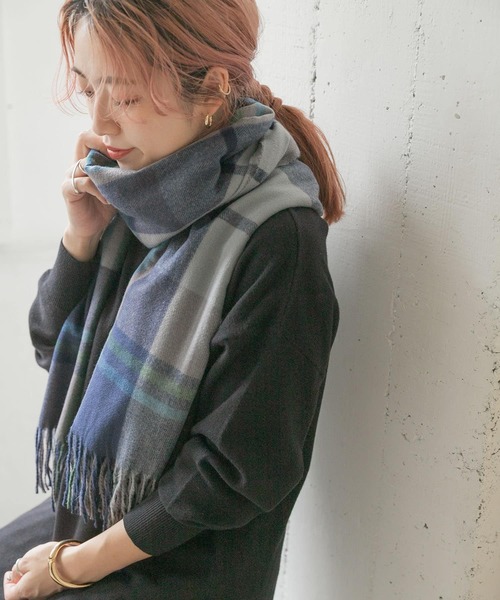 ITEMS URBANRESEARCH(アイテムズ アーバンリサーチ)の「チェックストール(ストール/ショール・レディース・グレー/パープル/ブルー・ONE)」の14枚目の写真