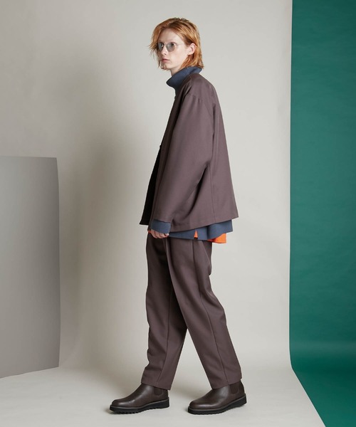 ENDER PRODUCTS（エンダープロダクツ）の「◆上下セット◆ビッグシルエット スタプレセットアップ/ノーカラージャケット/イージータックテーパードパンツ【ENDER PRODUCTS/エンダープロダクツ】（ノーカラージャケット・メンズ・ブラック/ブラウン/カーキ/チャコールグレー/グレイッシュベージュ・M/L）」の11枚目の写真