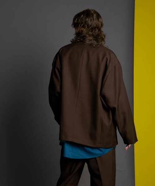 ENDER PRODUCTS（エンダープロダクツ）の「◆上下セット◆ビッグシルエット スタプレセットアップ/ノーカラージャケット/イージータックテーパードパンツ【ENDER PRODUCTS/エンダープロダクツ】（ノーカラージャケット・メンズ・ブラック/ブラウン/カーキ/チャコールグレー/グレイッシュベージュ・M/L）」の16枚目の写真