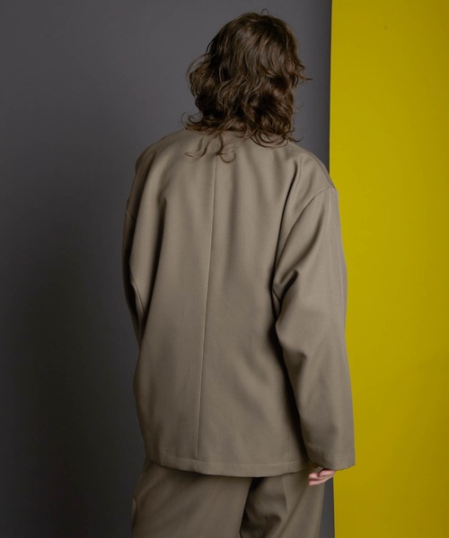 ENDER PRODUCTS（エンダープロダクツ）の「◆上下セット◆ビッグシルエット スタプレセットアップ/ノーカラージャケット/イージータックテーパードパンツ【ENDER PRODUCTS/エンダープロダクツ】（ノーカラージャケット・メンズ・ブラック/ブラウン/カーキ/チャコールグレー/グレイッシュベージュ・M/L）」の20枚目の写真