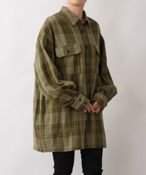 LOWRYS FARM(ローリーズファーム)の「ヘリンボーンチェックシャツLS 214844(シャツ/ブラウス・レディース・ベージュ/ブラウン/グリーン・FREE)」の9枚目の写真