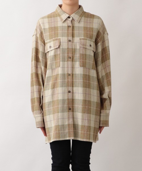 LOWRYS FARM(ローリーズファーム)の「ヘリンボーンチェックシャツLS 214844(シャツ/ブラウス・レディース・ベージュ/ブラウン/グリーン・FREE)」の10枚目の写真