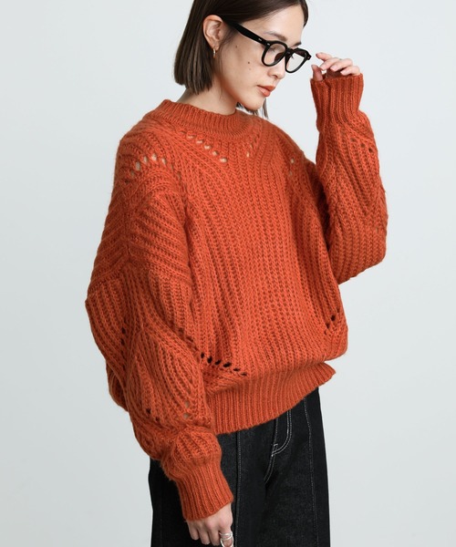 select MOCA(セレクトモカ)の「2021 AW クルーネックボリュームリブニット(ニット/セーター・レディース・オリーブ/オレンジ/チャコール・FREE)」の3枚目の写真