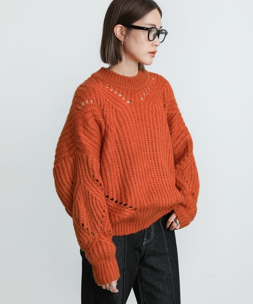 select MOCA(セレクトモカ)の「2021 AW クルーネックボリュームリブニット(ニット/セーター・レディース・オリーブ/オレンジ/チャコール・FREE)」の22枚目の写真