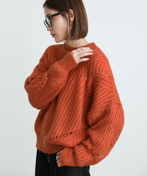 select MOCA(セレクトモカ)の「2021 AW クルーネックボリュームリブニット(ニット/セーター・レディース・オリーブ/オレンジ/チャコール・FREE)」の16枚目の写真