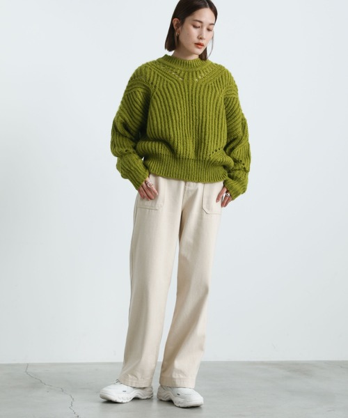 select MOCA(セレクトモカ)の「2021 AW クルーネックボリュームリブニット(ニット/セーター・レディース・オリーブ/オレンジ/チャコール・FREE)」の7枚目の写真