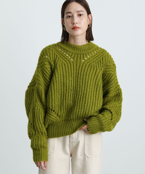 select MOCA(セレクトモカ)の「2021 AW クルーネックボリュームリブニット(ニット/セーター・レディース・オリーブ/オレンジ/チャコール・FREE)」の5枚目の写真