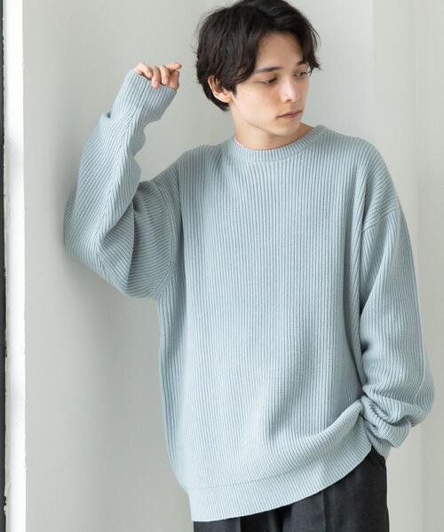 coen（コーエン）の「ヘビーアゼクルーネックニット（ニット/セーター・メンズ・オフホワイト/ブラック/ライトブルー/ライラック・MEDIUM/X-LARGE/SMALL/LARGE）」の3枚目の写真