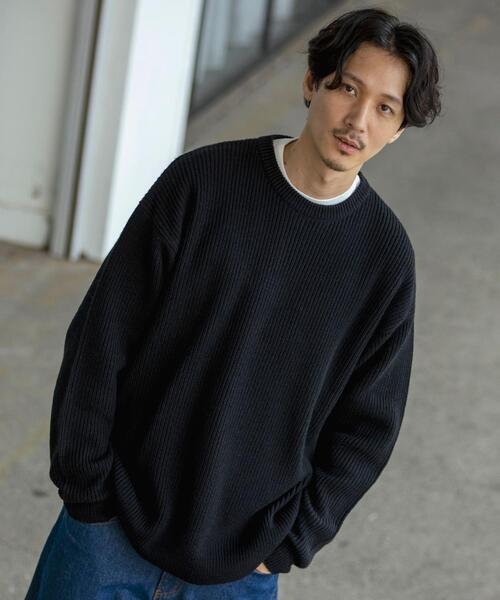 coen（コーエン）の「ヘビーアゼクルーネックニット（ニット/セーター・メンズ・オフホワイト/ブラック/ライトブルー/ライラック・MEDIUM/X-LARGE/SMALL/LARGE）」の9枚目の写真