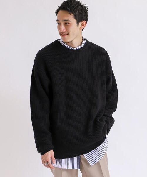 coen（コーエン）の「ヘビーアゼクルーネックニット（ニット/セーター・メンズ・オフホワイト/ブラック/ライトブルー/ライラック・MEDIUM/X-LARGE/SMALL/LARGE）」の16枚目の写真