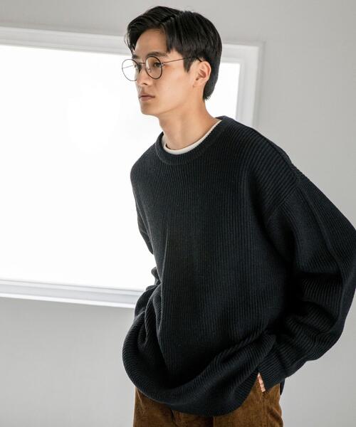 coen（コーエン）の「ヘビーアゼクルーネックニット（ニット/セーター・メンズ・オフホワイト/ブラック/ライトブルー/ライラック・MEDIUM/X-LARGE/SMALL/LARGE）」の18枚目の写真