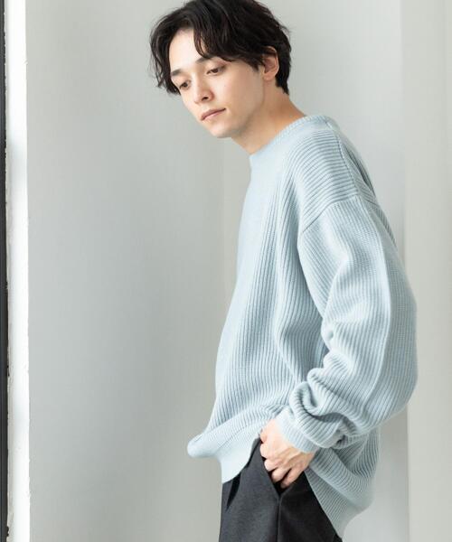 coen（コーエン）の「ヘビーアゼクルーネックニット（ニット/セーター・メンズ・オフホワイト/ブラック/ライトブルー/ライラック・MEDIUM/X-LARGE/SMALL/LARGE）」の12枚目の写真