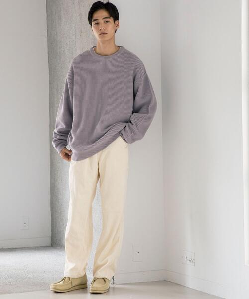 coen（コーエン）の「ヘビーアゼクルーネックニット（ニット/セーター・メンズ・オフホワイト/ブラック/ライトブルー/ライラック・MEDIUM/X-LARGE/SMALL/LARGE）」の22枚目の写真