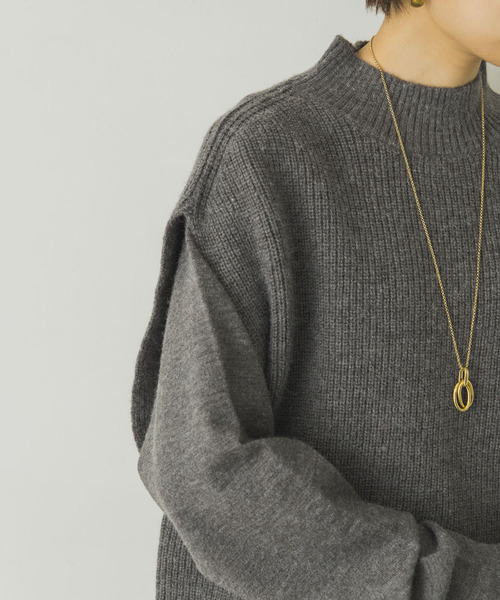 URBAN RESEARCH（アーバンリサーチ）の「ベストレイヤードニットワンピース（ワンピース・レディース・ブラック/グレー/ブルー・FREE）」の21枚目の写真