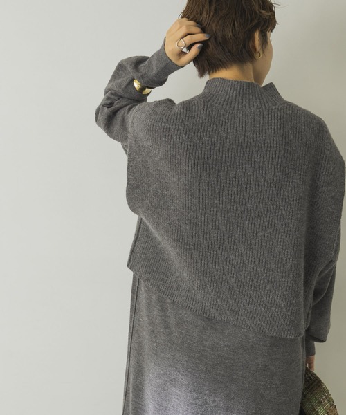 URBAN RESEARCH（アーバンリサーチ）の「ベストレイヤードニットワンピース（ワンピース・レディース・ブラック/グレー/ブルー・FREE）」の16枚目の写真