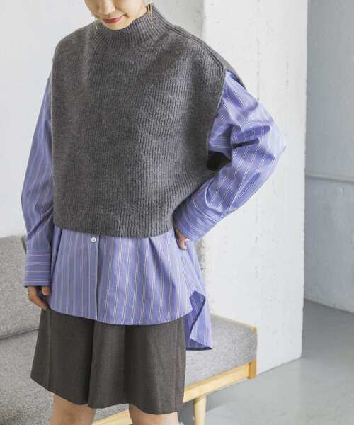 URBAN RESEARCH（アーバンリサーチ）の「ベストレイヤードニットワンピース（ワンピース・レディース・ブラック/グレー/ブルー・FREE）」の12枚目の写真