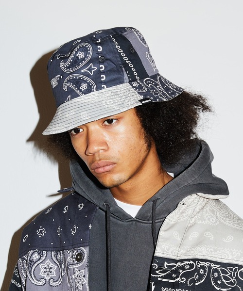 ELEPHANT KASHIMASHI バケットハット ブラック Crocodile バケットハット メンズ 帽子 デニム ハット