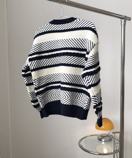 chuclla(チュクラ)の「Multi border crew neck knit chw21a098(ニット/セーター・レディース・ブラック系その他・FREE)」の19枚目の写真