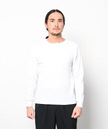 20/- サーマル 袖リブ ヘンリーネック ロング Tシャツ