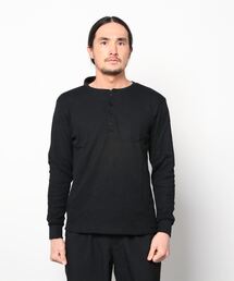 20/- サーマル 袖リブ ヘンリーネック ロング Tシャツ