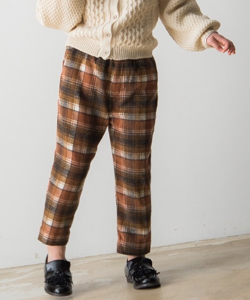 lulpini（ルルピー二）の「kids ウールタッチチェック柄パンツ（その他パンツ・キッズ・ブラウン/キャメル・S/M/L）」の2枚目の写真