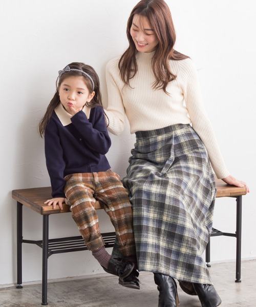 lulpini（ルルピー二）の「kids ウールタッチチェック柄パンツ（その他パンツ・キッズ・ブラウン/キャメル・S/M/L）」の3枚目の写真