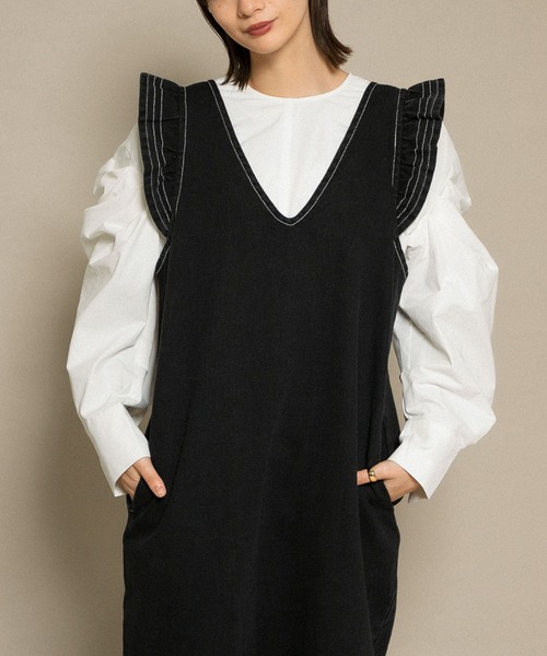 KBF（ケイビーエフ）の「エクストラスリーブプルオーバー（シャツ/ブラウス・レディース・ブラック/オフホワイト/インディゴブルー・ONE）」の2枚目の写真