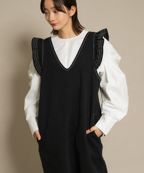 KBF（ケイビーエフ）の「エクストラスリーブプルオーバー（シャツ/ブラウス・レディース・ブラック/オフホワイト/インディゴブルー・ONE）」の19枚目の写真