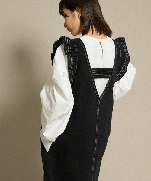 KBF（ケイビーエフ）の「エクストラスリーブプルオーバー（シャツ/ブラウス・レディース・ブラック/オフホワイト/インディゴブルー・ONE）」の7枚目の写真