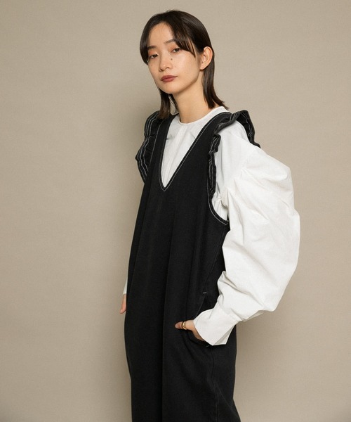 KBF（ケイビーエフ）の「エクストラスリーブプルオーバー（シャツ/ブラウス・レディース・ブラック/オフホワイト/インディゴブルー・ONE）」の4枚目の写真