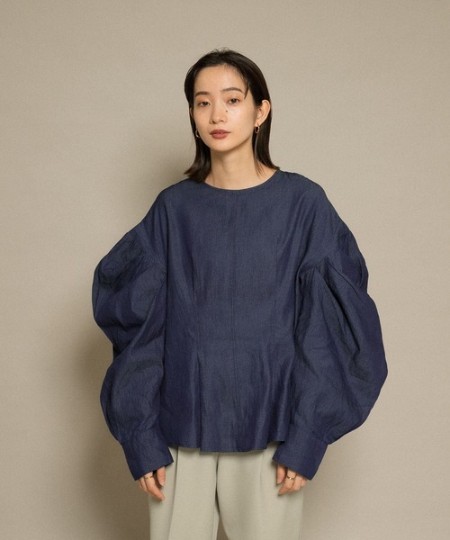 KBF（ケイビーエフ）の「エクストラスリーブプルオーバー（シャツ/ブラウス・レディース・ブラック/オフホワイト/インディゴブルー・ONE）」の14枚目の写真