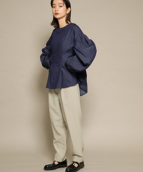 KBF（ケイビーエフ）の「エクストラスリーブプルオーバー（シャツ/ブラウス・レディース・ブラック/オフホワイト/インディゴブルー・ONE）」の11枚目の写真