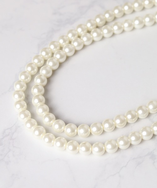 Mag.（マグ）の「【24inch】7mmWガラスパールネックレス（ネックレス・レディース・ホワイト/グレー・FREE）」の3枚目の写真