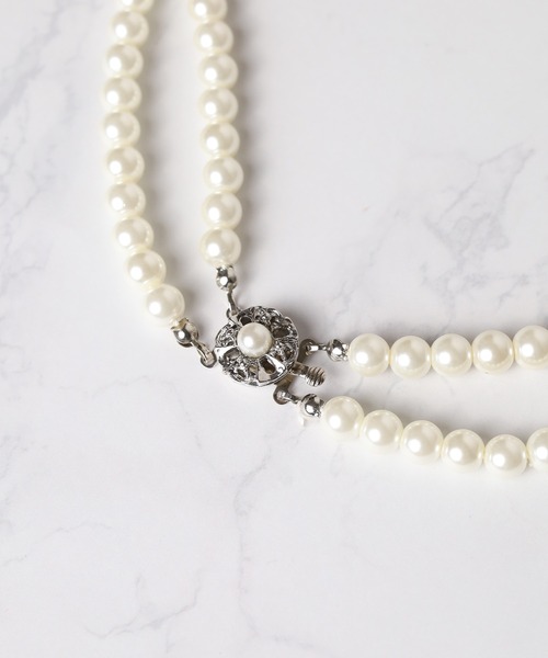 Mag.（マグ）の「【24inch】7mmWガラスパールネックレス（ネックレス・レディース・ホワイト/グレー・FREE）」の4枚目の写真