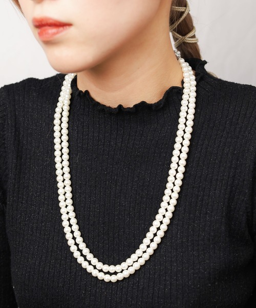 Mag.（マグ）の「【24inch】7mmWガラスパールネックレス（ネックレス・レディース・ホワイト/グレー・FREE）」の9枚目の写真