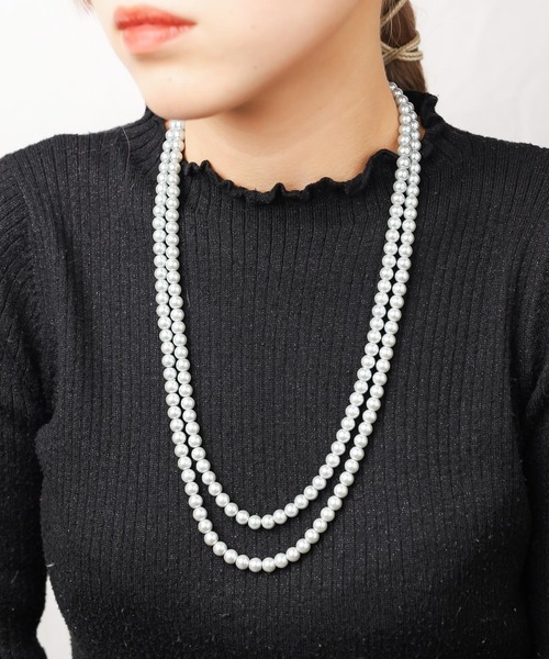Mag.（マグ）の「【24inch】7mmWガラスパールネックレス（ネックレス・レディース・ホワイト/グレー・FREE）」の10枚目の写真