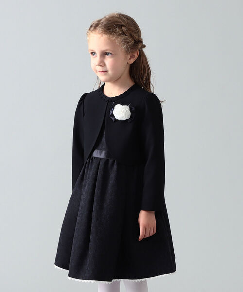 こども ビームス(コドモビームス)の「こども ビームス / ボレロ & ジャカードワンピース セット(115~130㎝)(スーツセット・キッズ・ネイビー・120/130/115)」の9枚目の写真