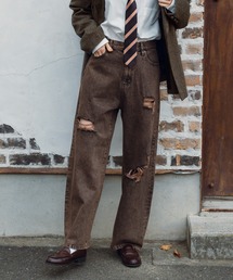 ハイウエストダメージデニムパンツ