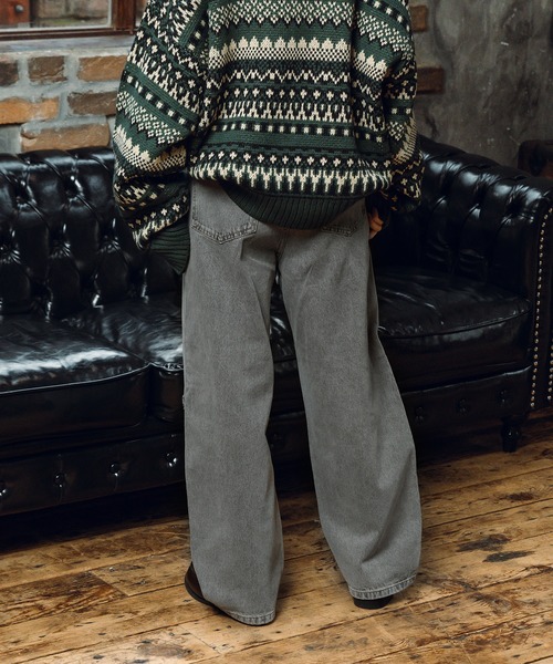 MUHET（ミュエータ）の「ハイウエストダメージデニムパンツ（デニムパンツ・レディース・ダークブラウン/グレー/サックスブルー・MEDIUM/SMALL/LARGE）」の7枚目の写真