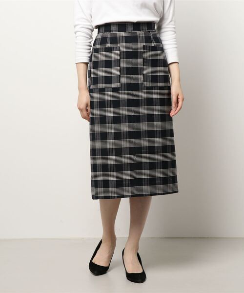 Te chichi CLASSIC（テチチクラシック）の「チェックタイトスカート（スカート・レディース・ベージュ/ネイビー・MEDIUM/SMALL）」の3枚目の写真