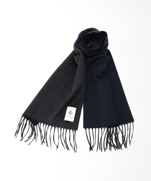 EDIFICE（エディフィス）の「【PIACENZA / ピアチェンツァ】シルクカシミア Wフェイスソリッドマフラー 30*170（マフラー・メンズ・ベージュ/ネイビー/ブラウン/グレー/ブルー・FREE）」の4枚目の写真