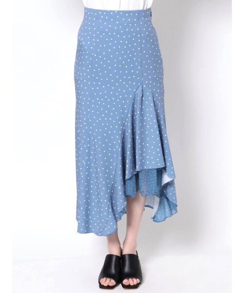 MERCURYDUO（マーキュリーデュオ）の「アシメフリルマーメイドドットスカート（スカート・レディース・オフホワイト/ブラック/ブルー・SMALL/MEDIUM）」の8枚目の写真