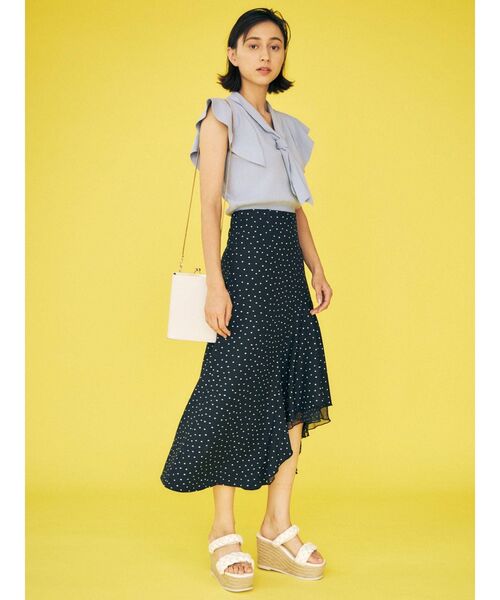 MERCURYDUO（マーキュリーデュオ）の「アシメフリルマーメイドドットスカート（スカート・レディース・オフホワイト/ブラック/ブルー・SMALL/MEDIUM）」の6枚目の写真