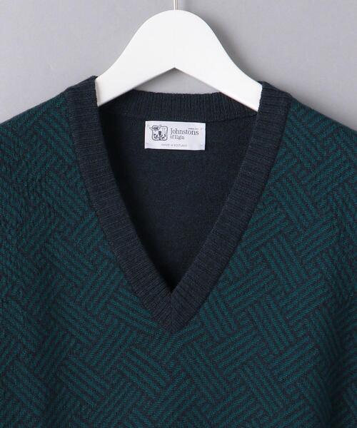Johnstons of Elgin（ジョンストンズオブエルガン）の「＜JOHNSTONS（ジョンストンズ）＞ ジャカード ニット ベスト（ニット/セーター・メンズ・ブラック/ターコイズブルー・S/M/L/XL/XS）」の4枚目の写真