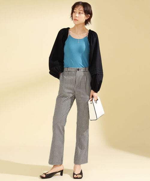 Ray BEAMS（レイビームス）の「Ray BEAMS / チェック ストレッチ パンツ（その他パンツ・レディース・ブラック/ベージュ・0/1）」の21枚目の写真