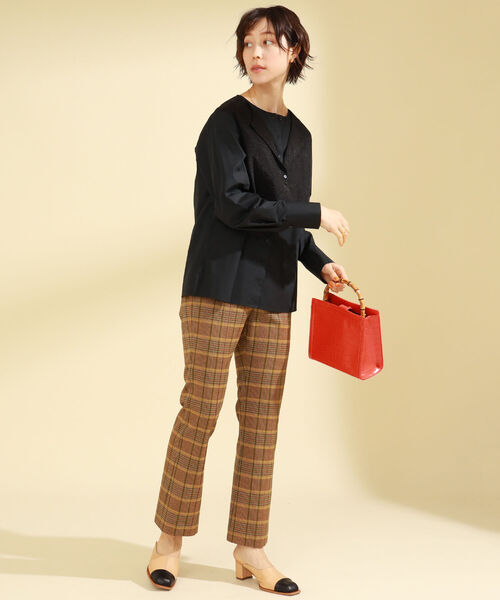 Ray BEAMS（レイビームス）の「Ray BEAMS / チェック ストレッチ パンツ（その他パンツ・レディース・ブラック/ベージュ・0/1）」の17枚目の写真