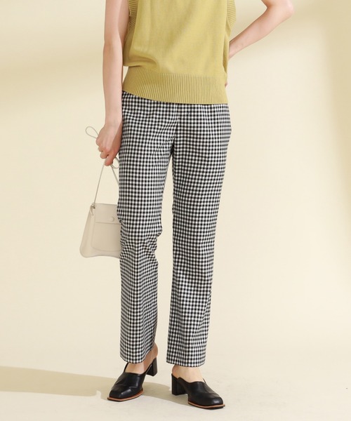 Ray BEAMS（レイビームス）の「Ray BEAMS / チェック ストレッチ パンツ（その他パンツ・レディース・ブラック/ベージュ・0/1）」の2枚目の写真